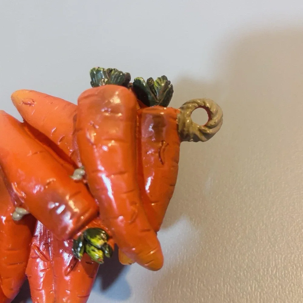Carrots Handmade Vegetable String Vintage Ceramic Kitchen Wall Decor Retro Hang
